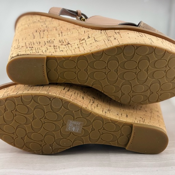 Coach Tan and Pink Wedges with Cork-Style Heel NWOT - Picture 5 of 8